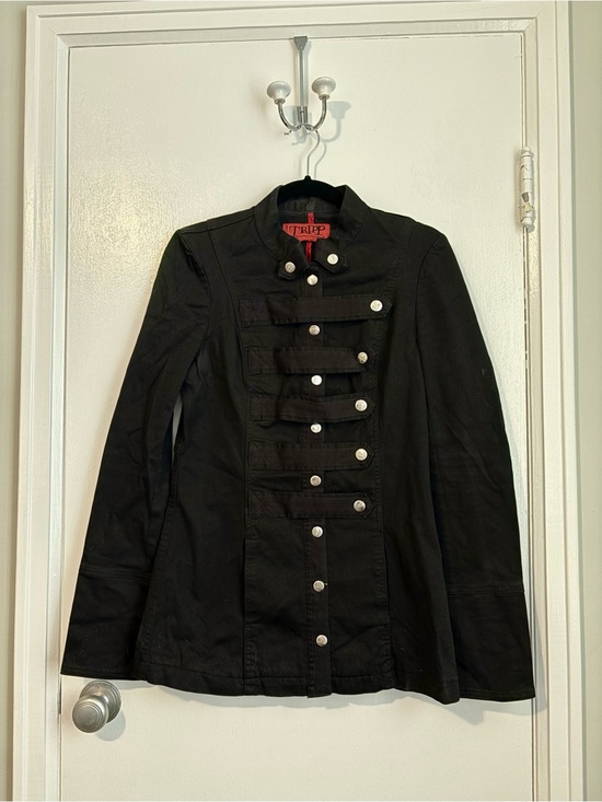 Tripp nyc Jackets & Blazers - Tripp NYC Black Military-Style Band Jacket with Silver Buttons